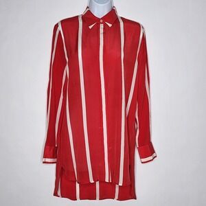 Brooks Brothers Black Fleece 100% Silk by Thom Browne Blouse Shirt Sz 4/BB2